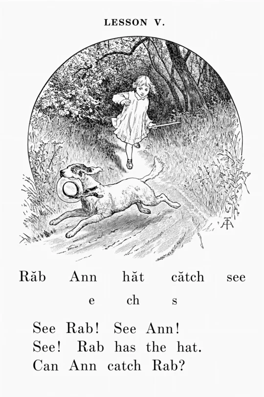 Sample page 2 from the restored McGuffey's First Eclectic Reader