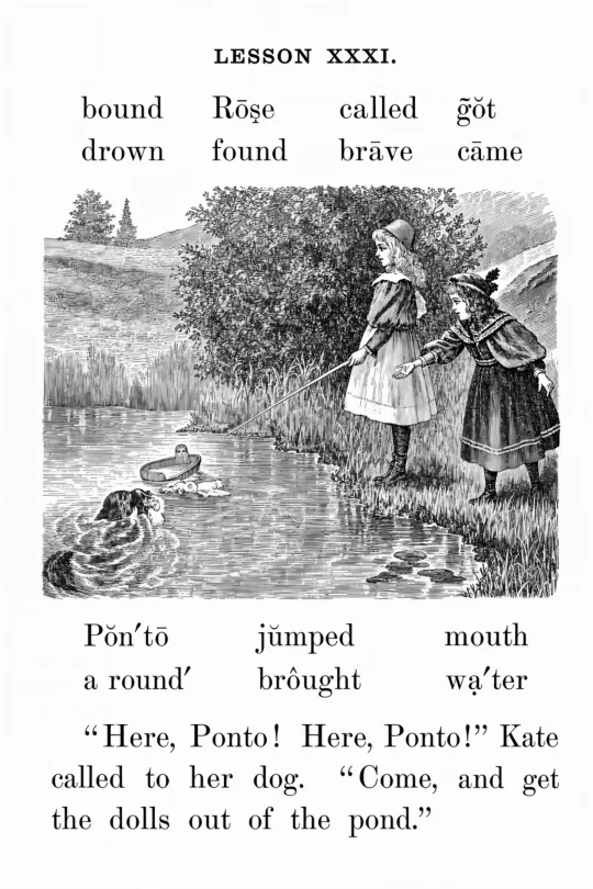 Sample page 3 from the restored McGuffey's First Eclectic Reader
