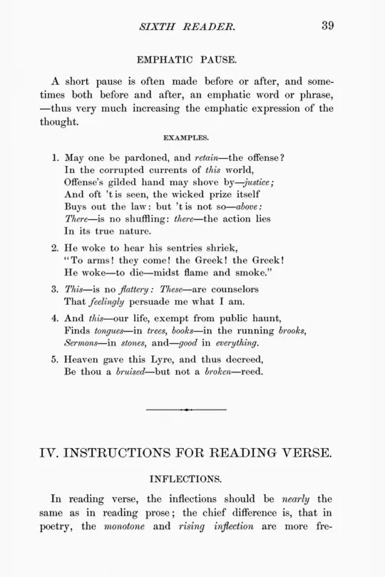 Sample page 1 from the restored McGuffey's Sixth Eclectic Reader